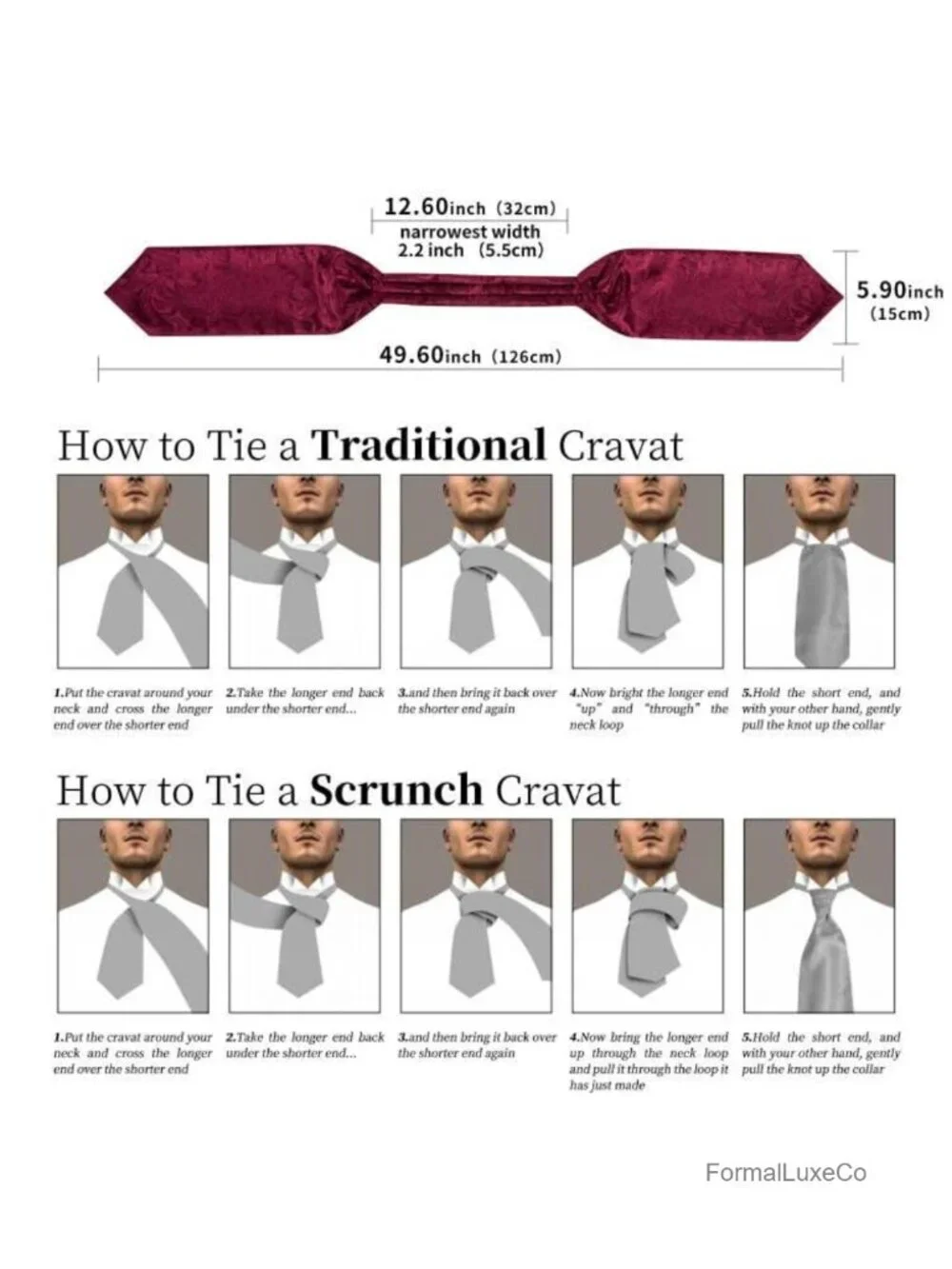 Men's Silk Jacquard Paisley Cravat Set with Pocket Square & Cufflinks, Wedding